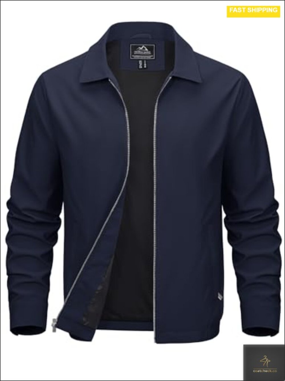 Men's Lightweight Full Zip Windbreaker with Hood, Outdoor Casual Jacket